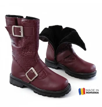 CIZME 742 VISINIU din piele naturală, îmblănite