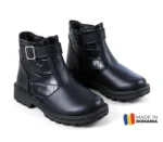GHETE 1392 CROCO BLEUMARIN din piele naturală, îmblănite