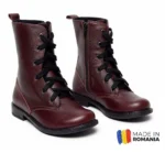 GHETE 616 BORDO din piele naturală, îmblănite