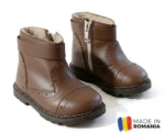 BOTINE BCC2 MARO din piele naturală, îmblănite pt. PICIOR PUFOS