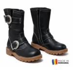 CIZEME 742 NEGRU - MARO din piele naturală, îmblănite