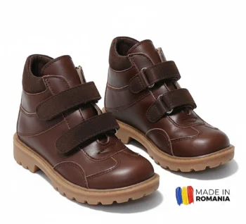 GHETE 732 MARO din piele naturală, îmblănite