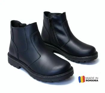 GHETE 1392 DARK BLEUMARIN din piele naturală, îmblănite