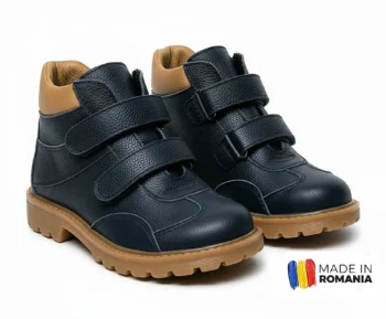 GHETE 732 BLEUMARIN BEJ din piele naturală, îmblănite