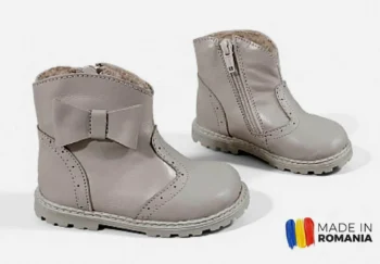 GHETE BBN FUNDĂ TAUPE din piele naturală, îmblănite