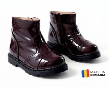 BOTINE BCC4 LAC VIȘINIU din piele naturală, îmblănite