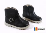 BOTINE BBN NEGRU BEJ din piele naturală, îmblănite