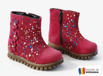 BOTINE 1393 ȘPALT ROȘU din piele naturală întoarsă, căptușite termo