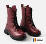 GHETE 616 ÎNALTE BORDO din piele naturală, îmblănite