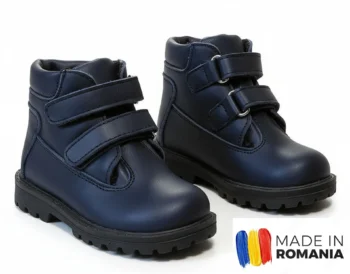 GHETE 733 BOX BLEUMARIN din piele naturală, îmblănite