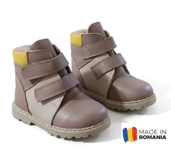 GHETE GCM CAPUCCINO din piele naturală, îmblănite pt. PICIOR PUFOS