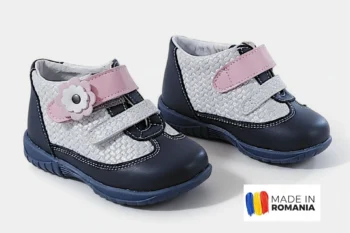 GHETE IVIA bleumarin argintiu cu scai,din PIELE NATURALA