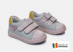 PANTOFI HOKIDE 409 argintiu-roz , din PIELE NATURALA