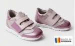 PANTOFI HUSI cu scai , roz , din PIELE NATURALA