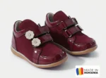 PANTOFI CASUAL cu scai , visiniu , din PIELE NATURALA