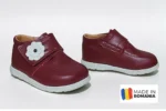 PANTOFI IVIA G922 rosu floare, din PIELE NATURALA
