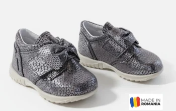 PANTOFI IVIA argintiu funda , din PIELE NATURALA