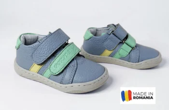 PANTOFI HOKIDE, blue , din PIELE NATURALA