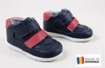 PANTOFI IVIA AD0209 , bleumarin rosu , din PIELE NATURALA
