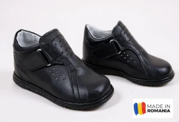 PANTOFI IVIA L40 , negru , din PIELE NATURALA
