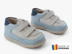 PANTOFI IVIA 0210 , blue-gri , din PIELE NATURALA