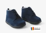 GHETE IVIA V2009 , bleumarin , din PIELE NATURALA INTOARSA