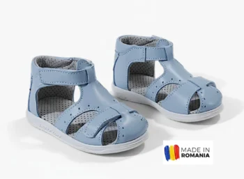 SANDALE IVIA S02 , blue, din PIELE NATURALA