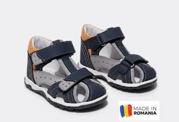 SANDALE HOKIDE 311 , bleumarin , din PIELE NATURALA