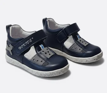 SANDALE HOKIDE 433 , bleumarin , din PIELE NATURALA