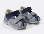 SANDALE HOKIDE 186 , gri, din PIELE NATURALA