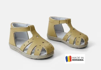 SANDALE IVIA 123 , mustar , din PIELE NATURALA