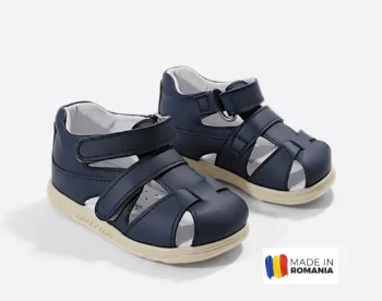 SANDALE IVIA E1504 , bleumarin , din PIELE NATURALA