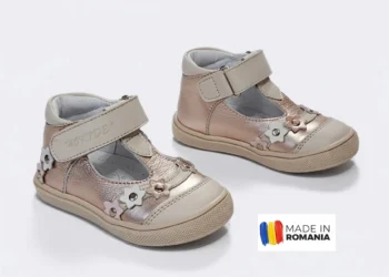 PANTOFI DECUPATI HOKIDE , bej auriu , din PIELE NATURALA