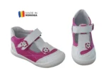 PANTOFI DECUPATI HOKIDE 208 , alb fucsia , din PIELE NATURALA