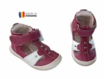 PANTOFI DECUPATI HOKIDE 273 , visiniu , din PIELE NATURALA