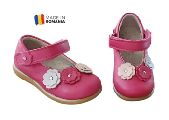 PANTOFI BALERINI DIANA 3 , fucsia , din PIELE NATURALA