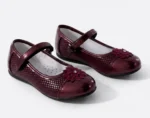 PANTOFI BALERINI floare , visiniu