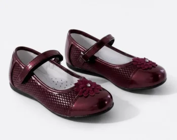 PANTOFI BALERINI floare , visiniu