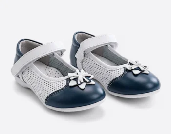 PANTOFI BALERINI APW alb bleumarin