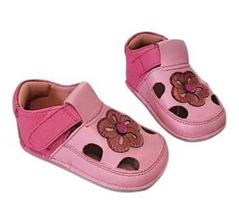 PANTOFI BAREFOOT , fucsia , din PIELE NATURALA
