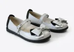 PANTOFI BALERINI 1804 , fundite , gri , din PIELE NATURALA
