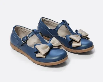 PANTOFI BALERINI 1351 , fundite , albastru auriu, din PIELE NATURALA