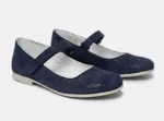 PANTOFI BALERINI HOKIDE , bleumarin , din PIELE NATURALA
