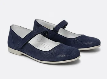 PANTOFI BALERINI HOKIDE , bleumarin , din PIELE NATURALA