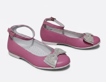 PANTOFI BALERINI HOKIDE , funda , roz , din PIELE NATURALA