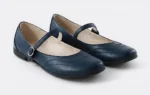 PANTOFI BALERINI DIANA , bleumarin , din PIELE NATURALA