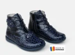 GHETE 2020 , croco , bleumarin , din PIELE NATURALĂ