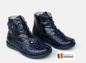 GHETE 2020 , croco , bleumarin , din PIELE NATURALĂ