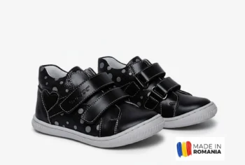 GHETE HOKIDE 442 , negru , din PIELE NATURALĂ