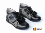 GHETE DIANA 1385, negru , din PIELE NATURALĂ